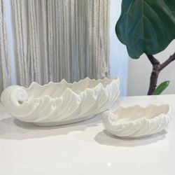 Vintage Lenox Acanthus Leaf Bowl Set / 2 Candy Dish Tray Porcelain Ceramic Bowls