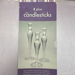 Glass Candlesticks - NIB