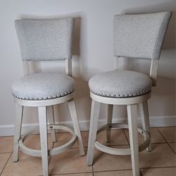 Swivel Bar Height Stool 42” H Solid Wood    Set of 2

