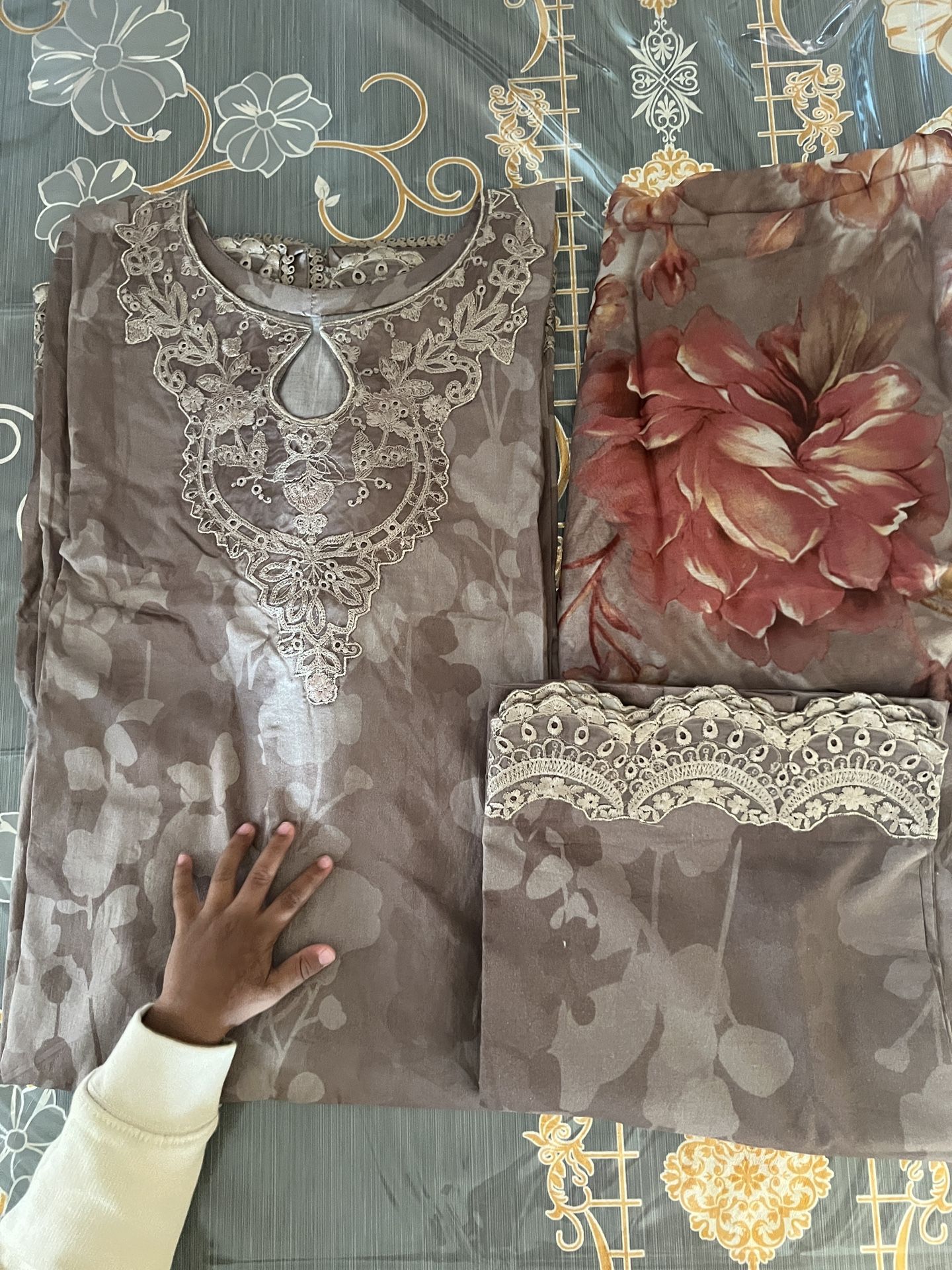Maria B Lawn Embroidery Neckline Suit