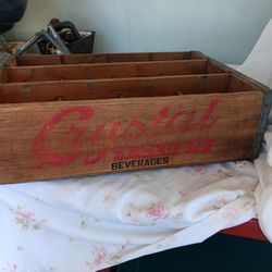 Vintage Crystal Club Beverages Crate