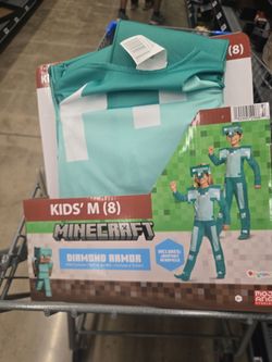 Brand New Minecraft Diamond Armour Costume Size 8 (boys)