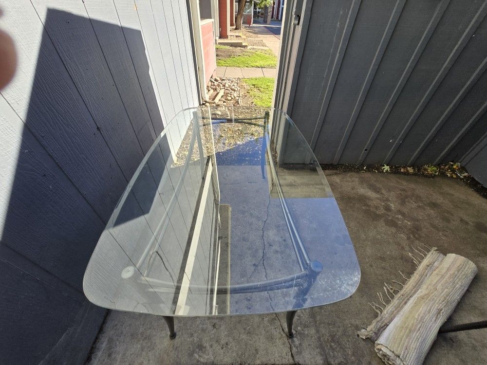 Glass dining table