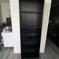 Black Bookshelf – 5 Shelves, Great Condition