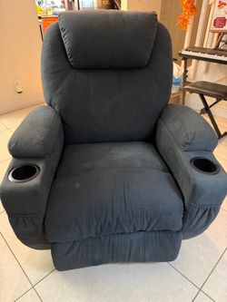 Wayfair Grey Recliner on swivel with massager