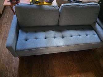 Denim blue sofa