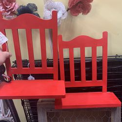 2 Red Chair Shelves
