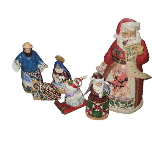 Jim Shore Heartwood Creek Christmas Figures Santa Nativity Snowman Ornaments