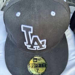Los Angeles Dodgers Black One Of A Kind Hat Cap Size 7 Fitted