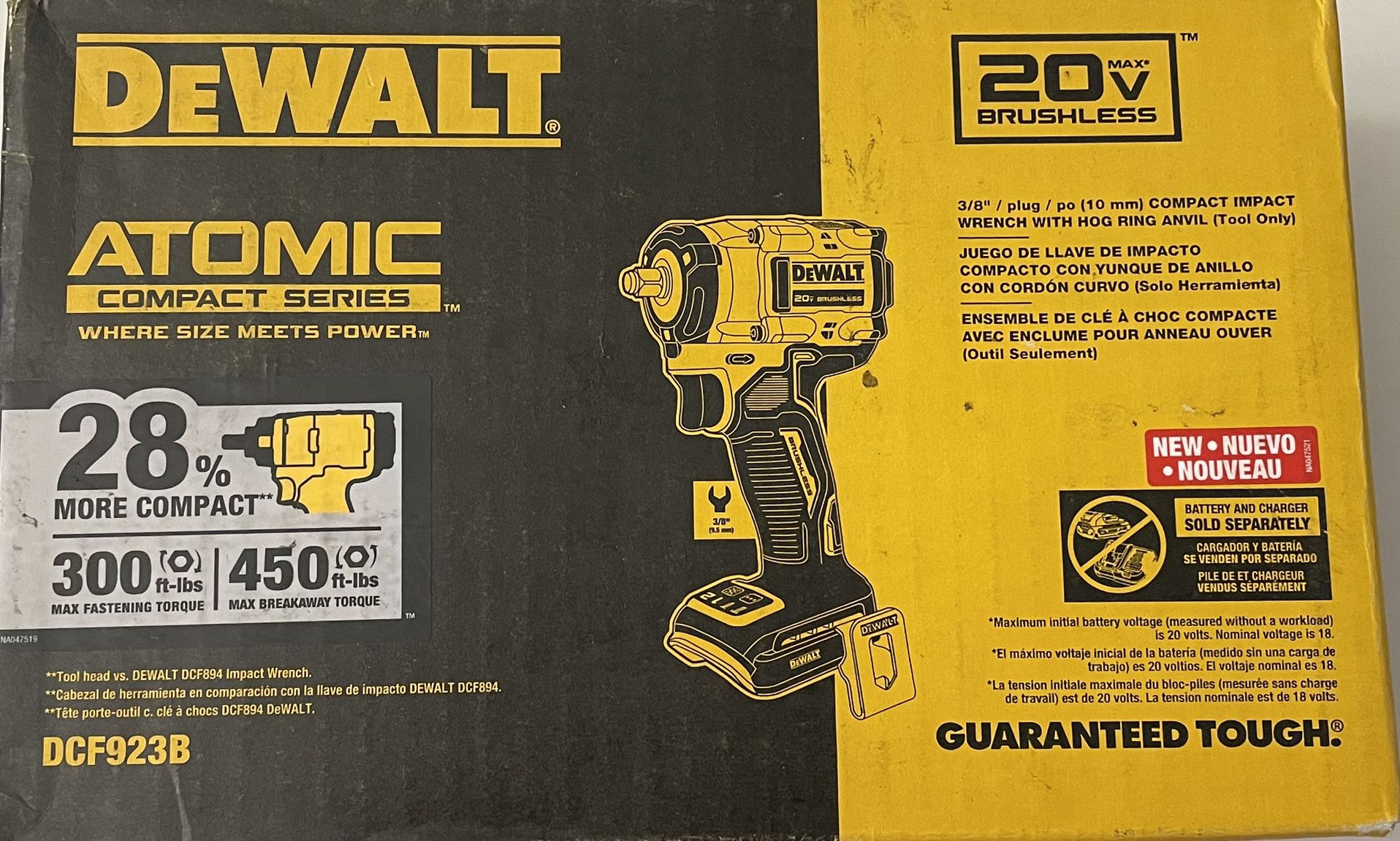 DEWALT ATOMIC 20-Volt MAX Cordless Brushless 3/8 in. Impact Wrench (Tool-Only)