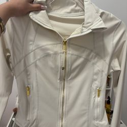 Lululemon Gold And White Define Jacket Size 4