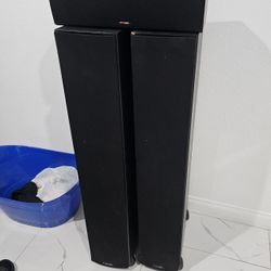 Poke audio towers and center speakers