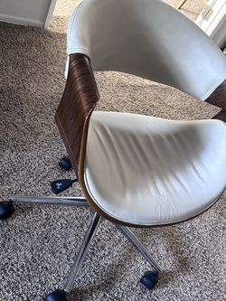 ✨ Modern Walnut Swivel Office Chair