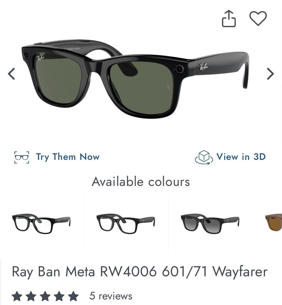 META Ray Bans Wayfarer