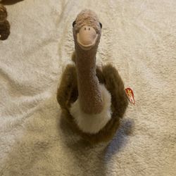VTG Large Beanie Buddy Plush 17” Ostrich Stretch 1998 Brown/Tan