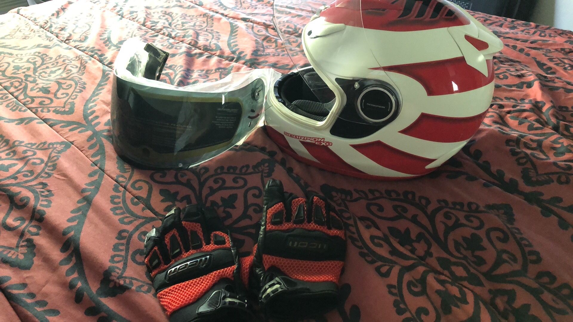 Motorcycle Helmet And Gloves