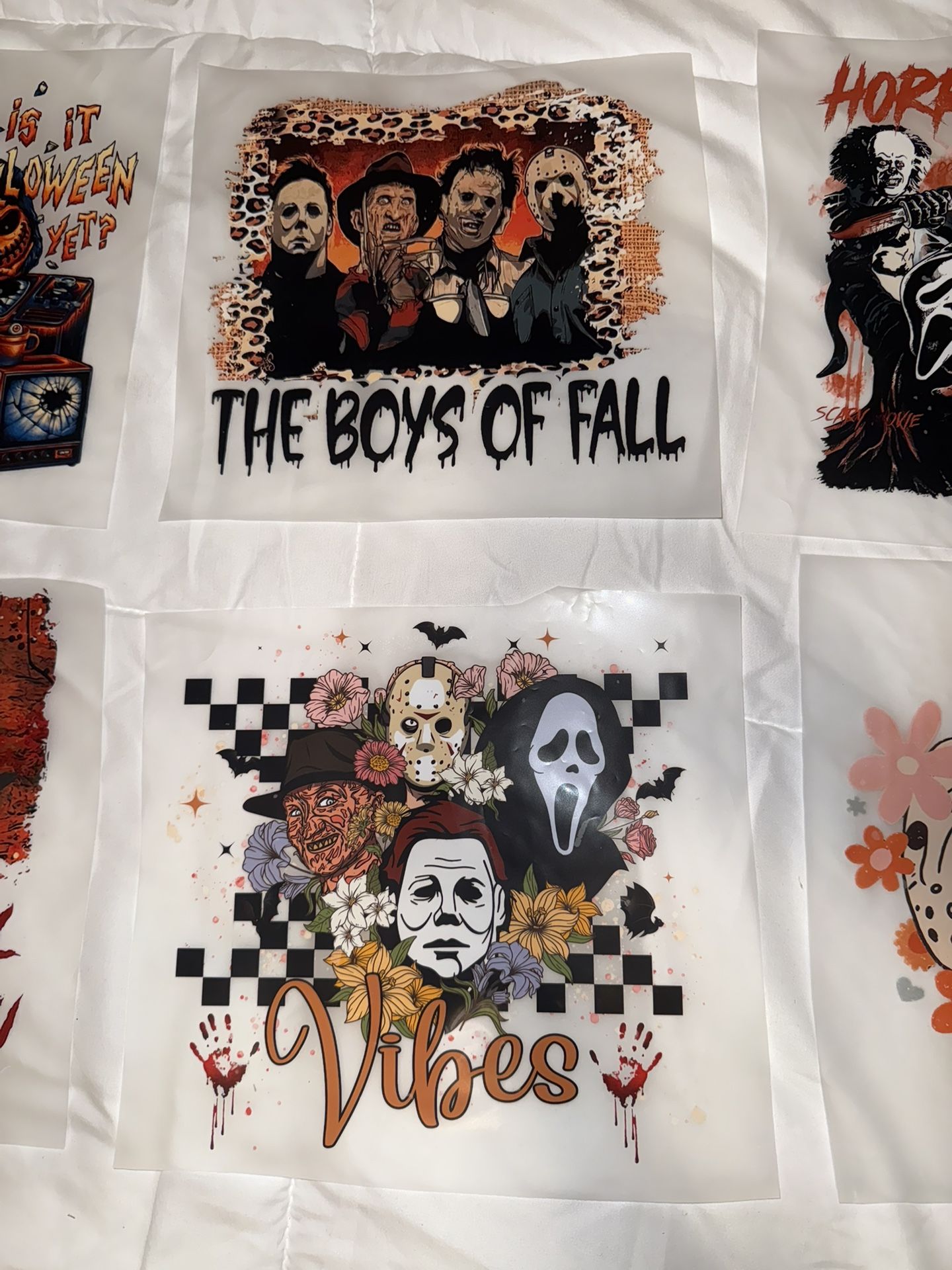 Generic Halloween Iron on Transfers for T-Shirts Horror Movie Patches Stickers Scary Clown Iron on Decals Halloween Heat Transfer Vinyl for Bags Cloth