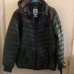 Timberland Olive Green Winter Jacket Sz L