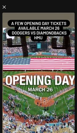 Dodgers opening day 4 Tix $200 each PR-308