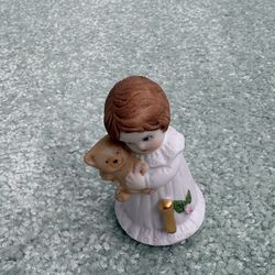 Vintage 1982 Enesco age, o 1 brunette porcelain figurine from the growing up girls collection
