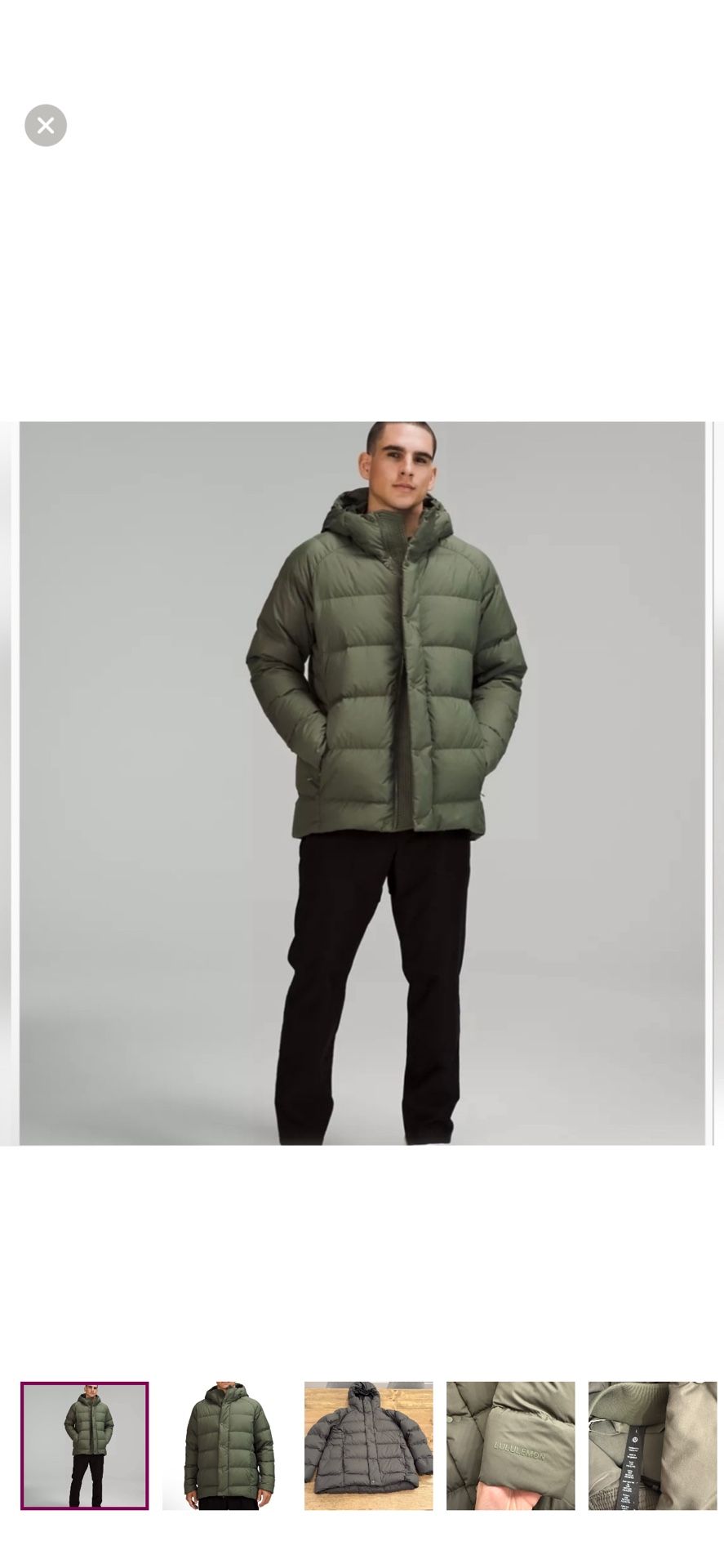 Lululemon Men’s Wunder Puff 600-Down-Fill Jacket Size Large