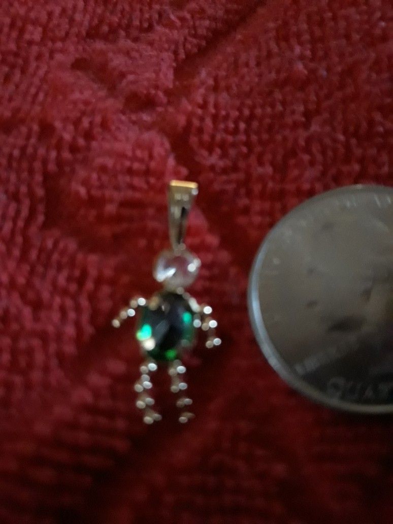 14K Gold Green Birthstone For May Boy Pendant