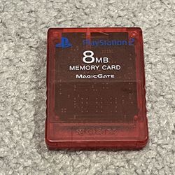 Sony Playstation 2 PS2 Official OEM MagicGate 8MB Memory Card Red Genuine