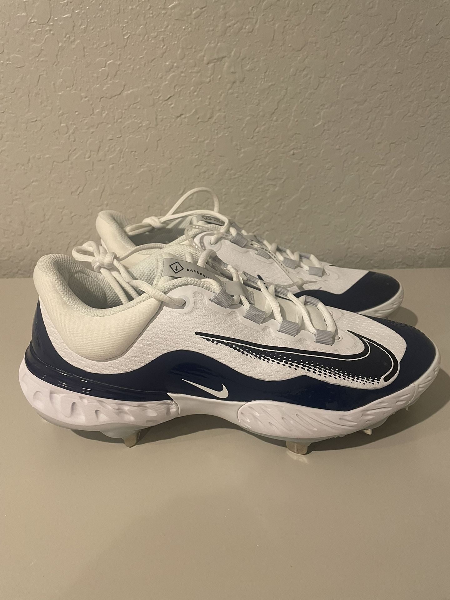 Nike Alpha Huarache Elite 4 Baseball Cleats Navy White FD2745-103 Men Size 10.5