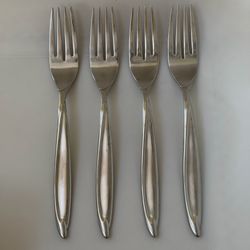 4pc INTERNATIONAL Americana Stainless Deluxe Dinner Forks 7 3/8” Satin
