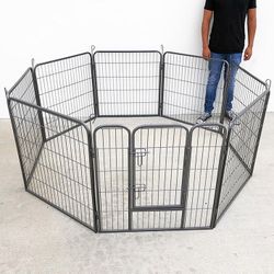 (NEW) $100 Heavy Duty 32” Tall x 32” Wide x 8-Panel Pet Playpen Dog Crate Kennel Exercise Cage Fence 