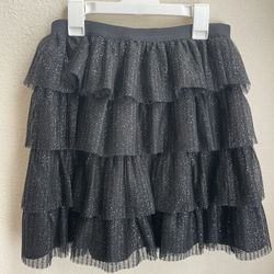 New Black Girls' Tulle Sparkle Holiday Skirt - Cat & Jack Black sz 14–16 XL