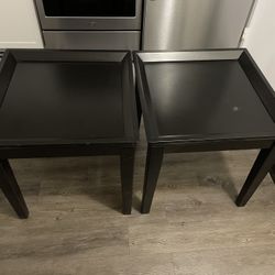 Set Of Brown Wood End Tables