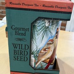 New Wild Bird Seed Reusable Designer Tin 8.5 Pounds