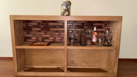 Handcrafted Wood Bookshelf & Display Cabinet with Storage