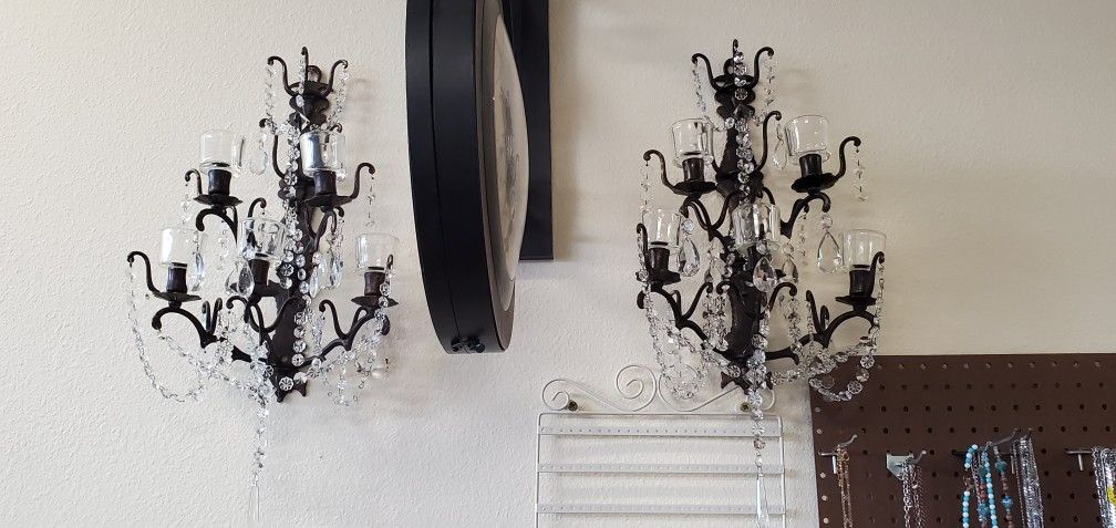 18 In.L Vintage Crystal Candle holder