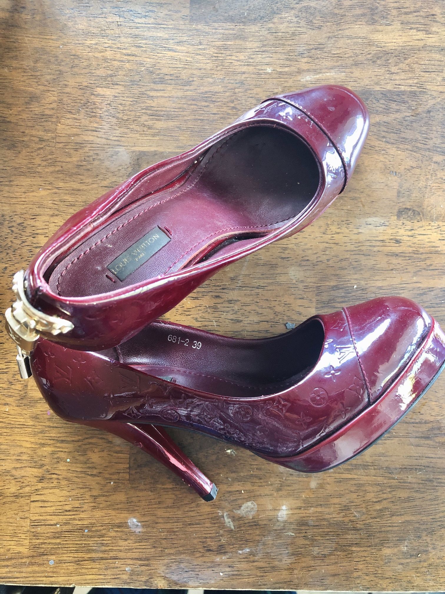 Burgundy High Heeled Pumps