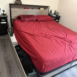 Queen Bed frame with mattress