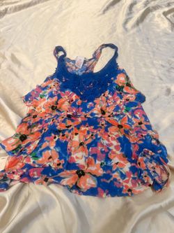 Candie's Floral Ruffle Tank Top - XS