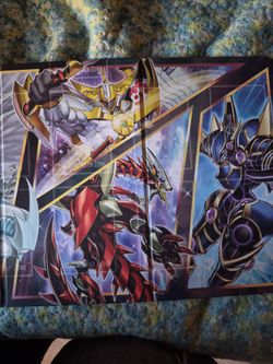 Yu-Gi-Oh double-sided duel mat.