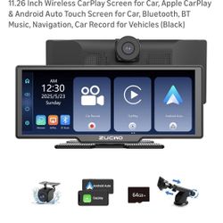11.26” CarPlay Screen With Front And Back Dash cam, New