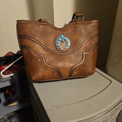 Justin Faux Leather Turqoise Purse