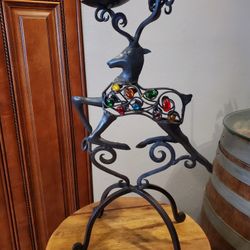Wrought Iron Deer Candle Holder 