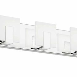 3697: New Aipsun 3 Lights Dimmable Modern LED Vanity Light for Bathroom Frosted White Acrylic Chrome Up and Down Bathroom Wall Light Fixtures Over Mir