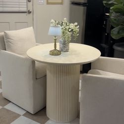 Post modern fluted small dining cafe table