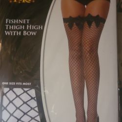 Fish net thigh Highs with Bow