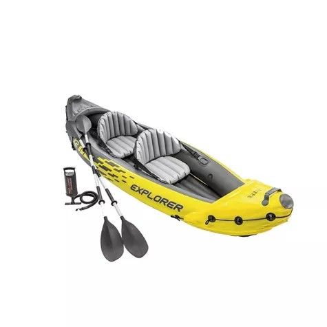 Intex  Explorer K2 Inflatable Kayak Set: Includes Deluxe 86in Aluminum Oars and High-Output 