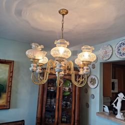 Antique Porcelain  Lamp with 18 kt  gold wash