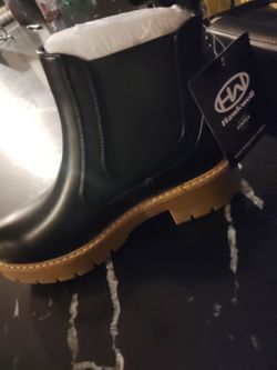 Hawkwell Black Chelsea Boot with Faux Fur Lining