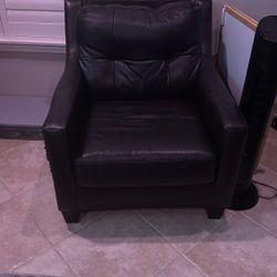 Dark brown Leather Armchair