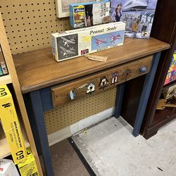 Small Blue Accent Entry Table